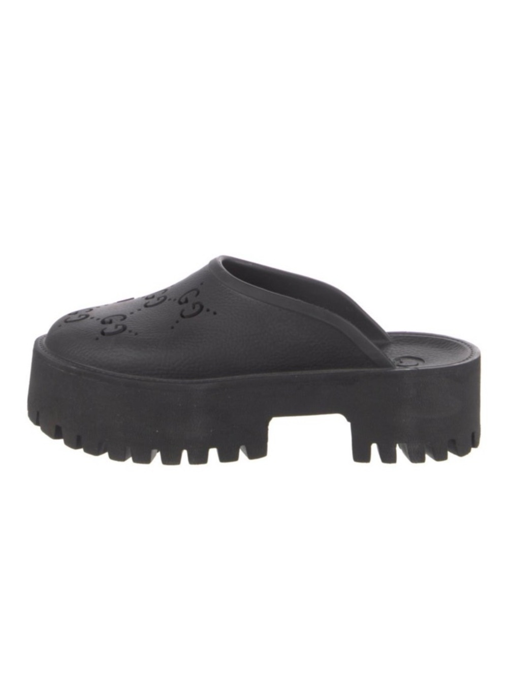 Gucci Black GG Perforated Rubber Clogs - Picture 3 of 4